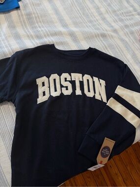Boston Navy Crewneck Sweatshirt
